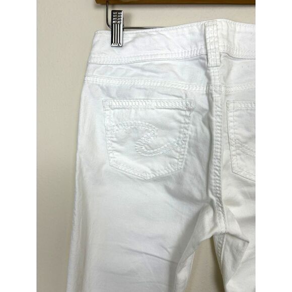 Silver Jeans Women's W26 White Denim Suki Capri Mid Rise - Picture 4 of 11